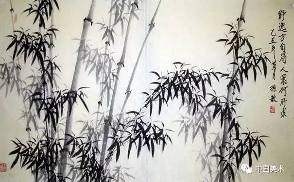 板橋畫竹，多不亂，少不疏，秀勁絕倫